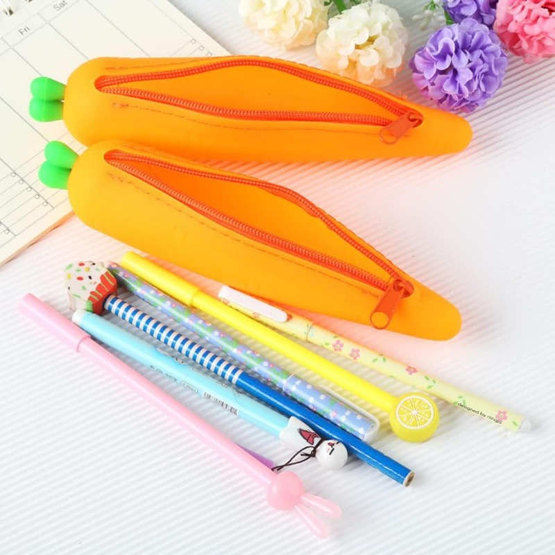 1pc Cute Carrot Shaped Pencil Case