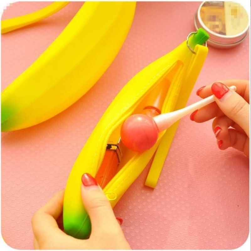 Cute Little Pencil Case With Banana And Carrot Cute Silicone Pencil Case  Zipper Pencil Case Adult Storage Bag Suitable For Office Travel Portable  Storage Pencil Case - Temu