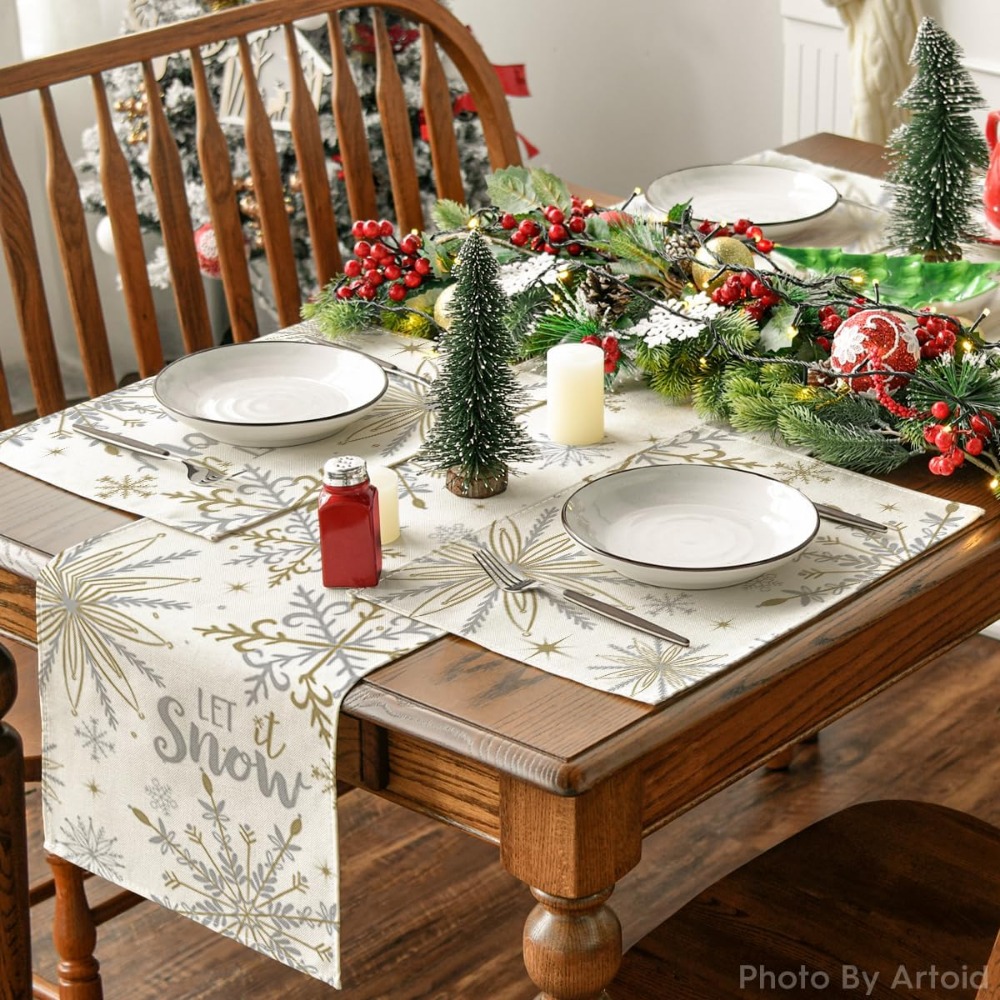 NEW! Christmas placemats, BEIGE EDITION, Placemats set (4 or 6