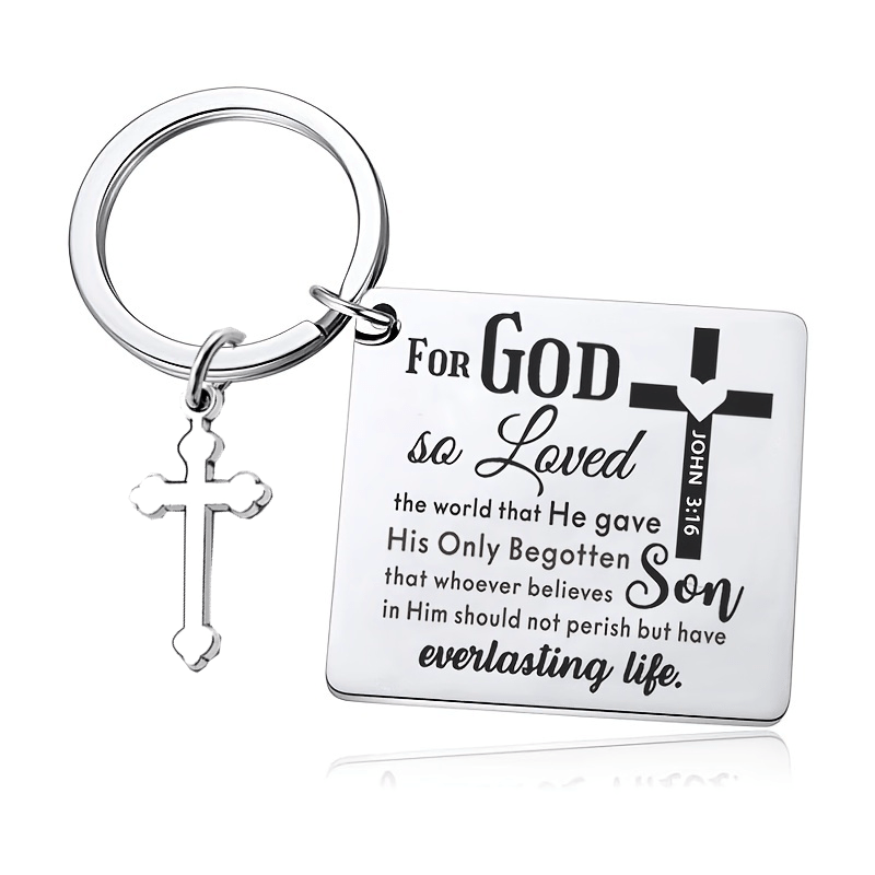 Religious Christian Gifts For Men, Inspirational Bible Verse Keychain For  Friends, Catholic Graduation Gifts For Men, Fresh Baptism Christmas Birthday