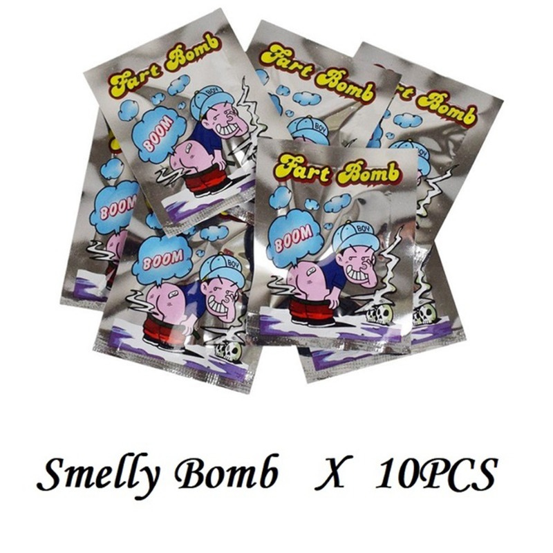 10pcs/set Funny Fart Bomb Bags Stink Bomb Smelly Shock Toy Gags Practical  Jokes Fool Stink Fart Packages Boule Puante