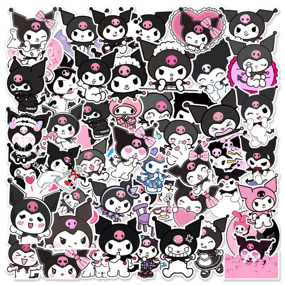 New 50 Pieces Kawaii Kuromi Stickers Cute Hello Kitty Stickers for Laptop  Case Girls Sanrio My Melody Anime Stickers Kids Toys