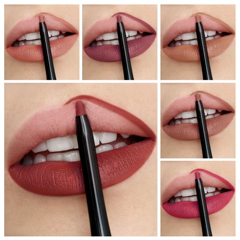 12 Matte Colors Waterproof Lipstick Lip Pencil Pen Liner Lipliner Long  Lasting ‖