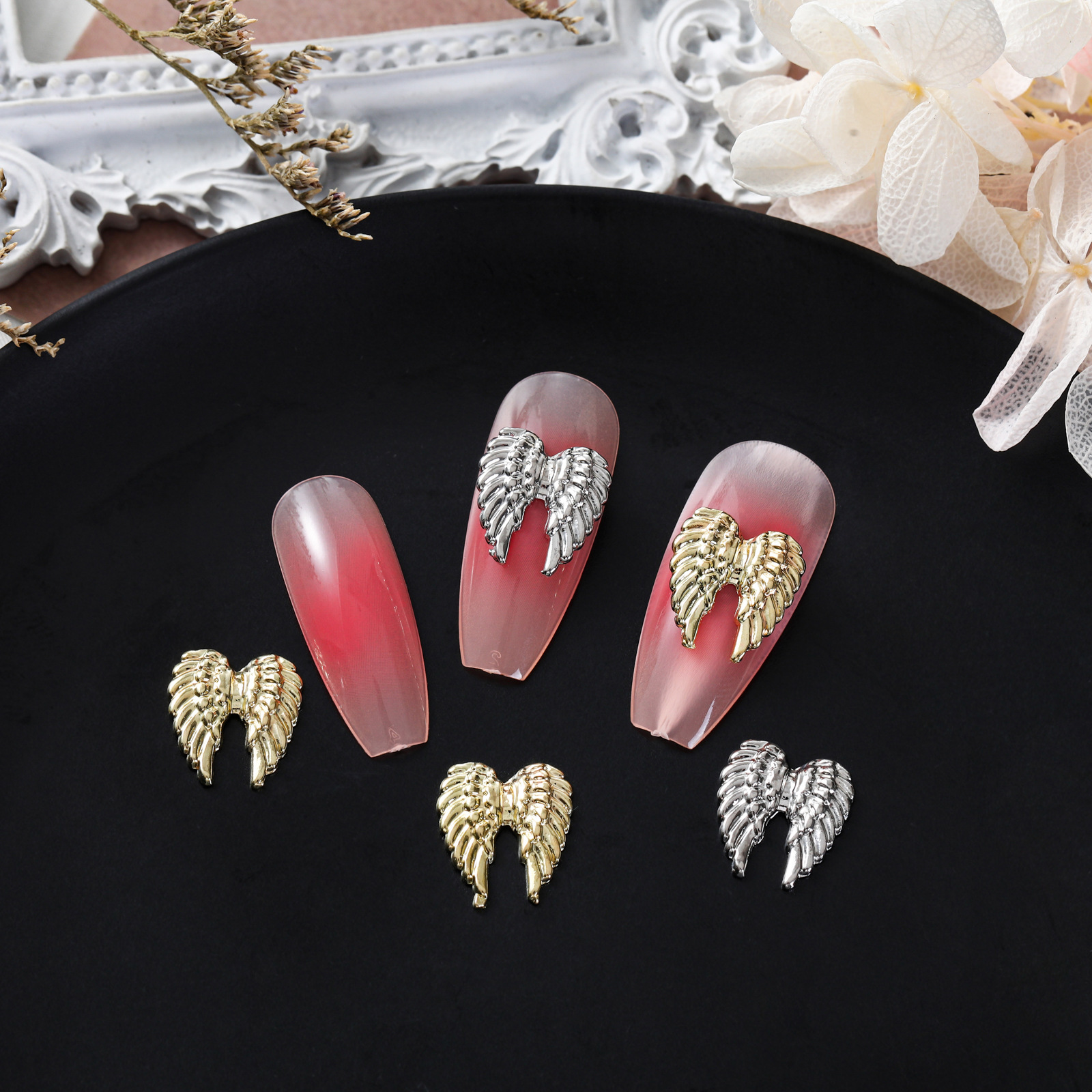 3d Angel Wings Nail Charms Resin White Wing Nail Art Charms - Temu