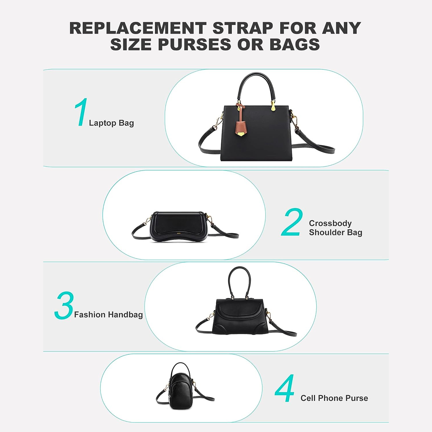 Adjustable Handbag Bag Leather Strap Replacement Shoulder Bags
