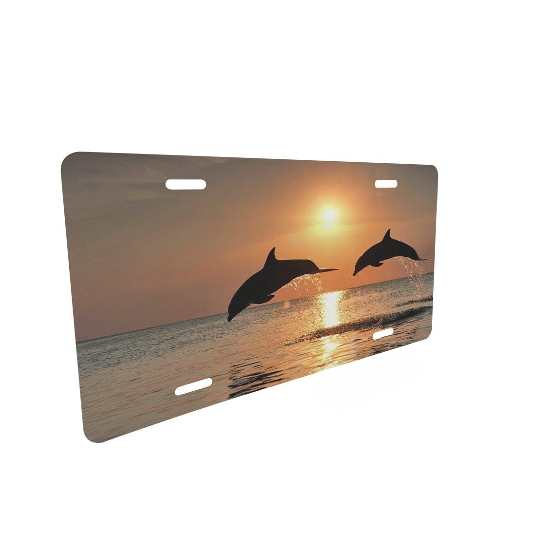 Miami Dolphins Orange Lightweight Metal License Plate