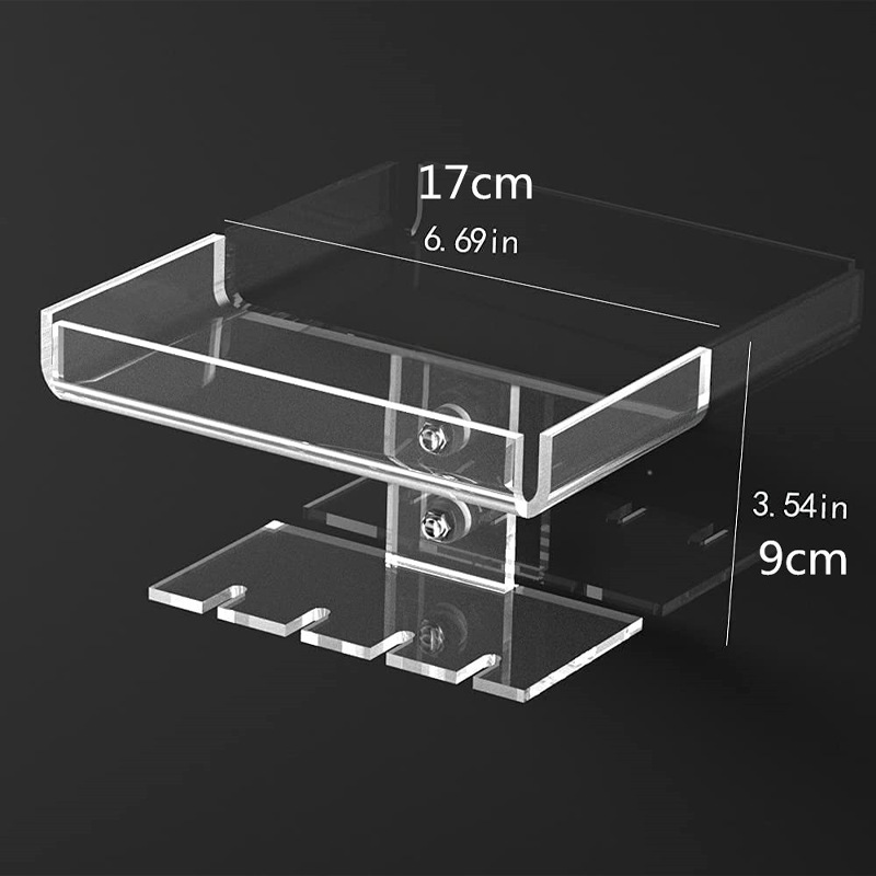 Acrylic Bathroom Shelves Organizer With 4 Slots Wall Mount - Temu