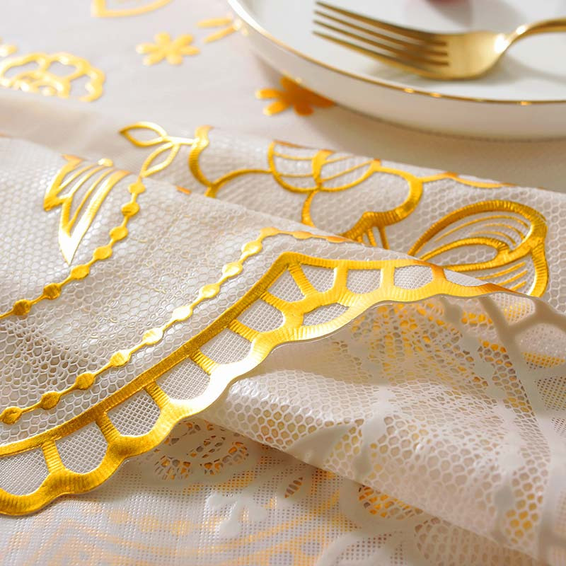 European Thickened Waterproof Tablecloth Rectangular Hot Stamping