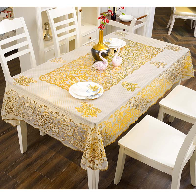 European Thickened Waterproof Tablecloth Rectangular Hot Stamping
