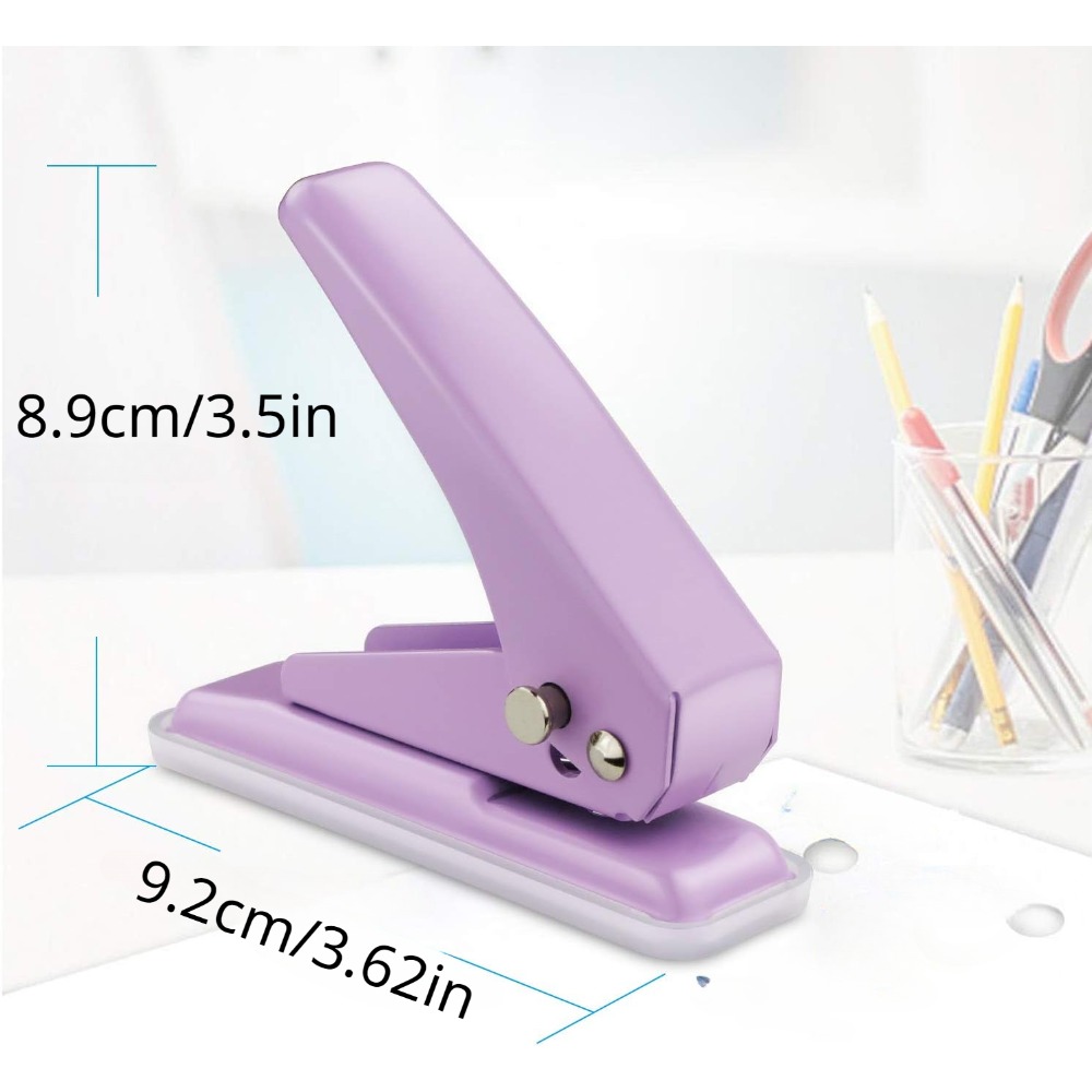2 Hole Puncher Round Hole Puncher Stationery 20 Sheets Capacity  Skid-Resistant Base Manual Punching for Paper Chipboard