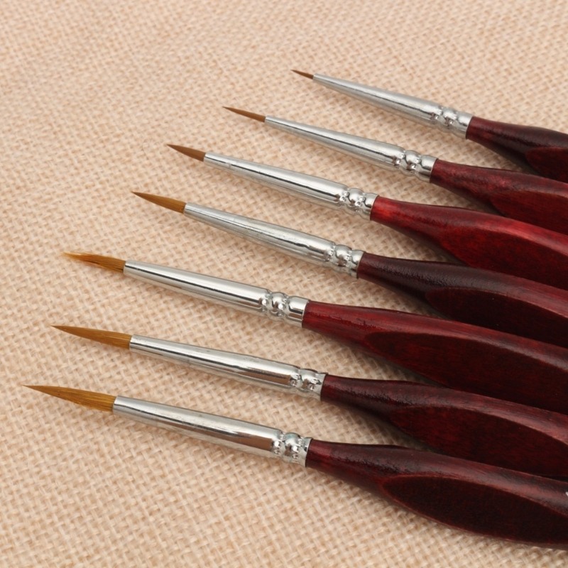 Image of 7pcs/set Paint Brush Set Professional Sable Hair Art Nail Painting Drawing Brushes Art Painting Brush Pen