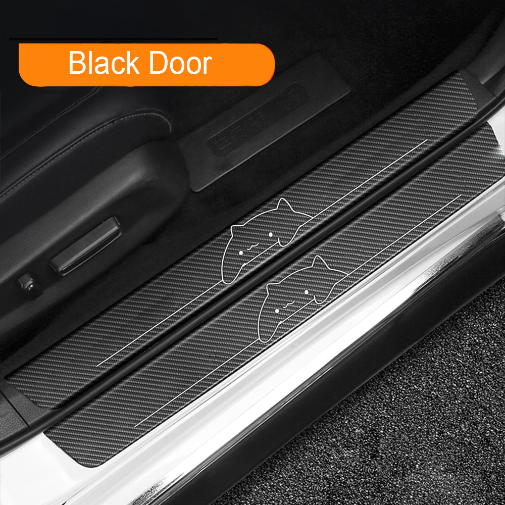 White Line Creative Door Sill Sticker Car Door Sill Carbon Fiber Sticker  Door Anti-scratch Strip Sill Strip Carbon Fiber Car Sticker CT-8