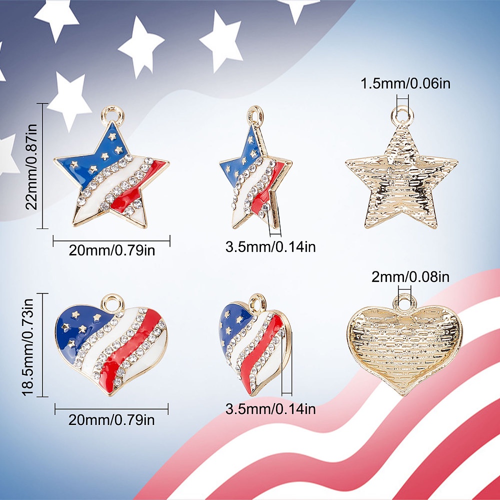 USA Rhinestone Flag Necklace