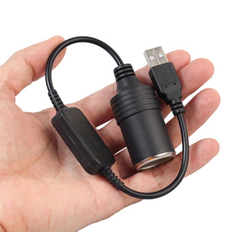 1pc 5V USB To 12V Cigarette Lighter Socket USB Cigarette Lighter Adapter  Converter Car Electronics Accessories