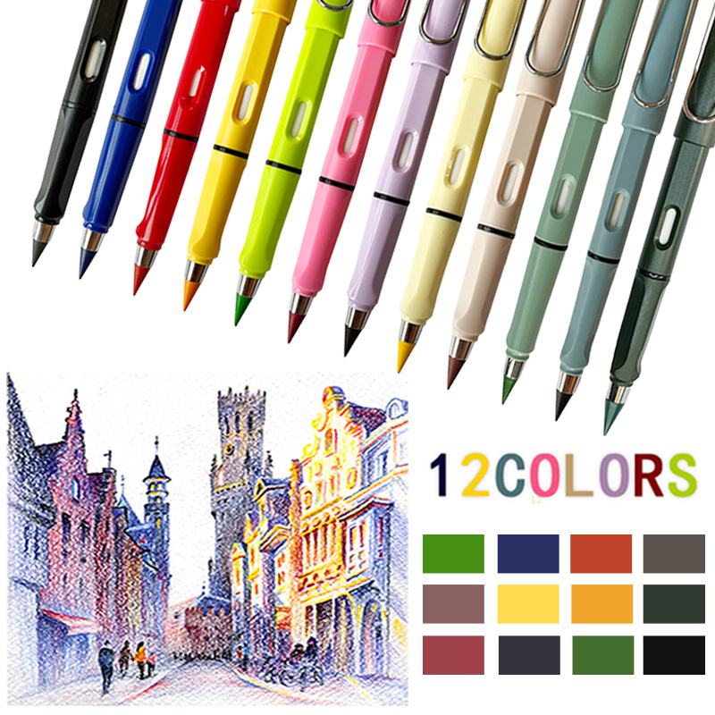 6 Colores Siempre Lápiz Con Borrador Escritura Duradera - Temu