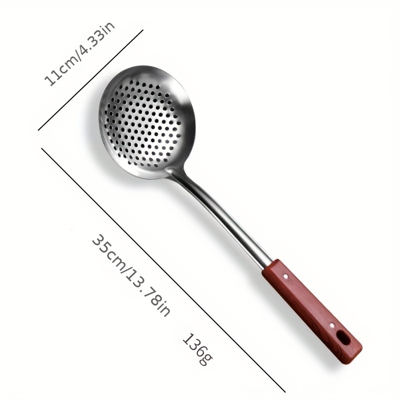 1pc Stainless Steel Strainer Spoon, Minimalist Stainless Steel