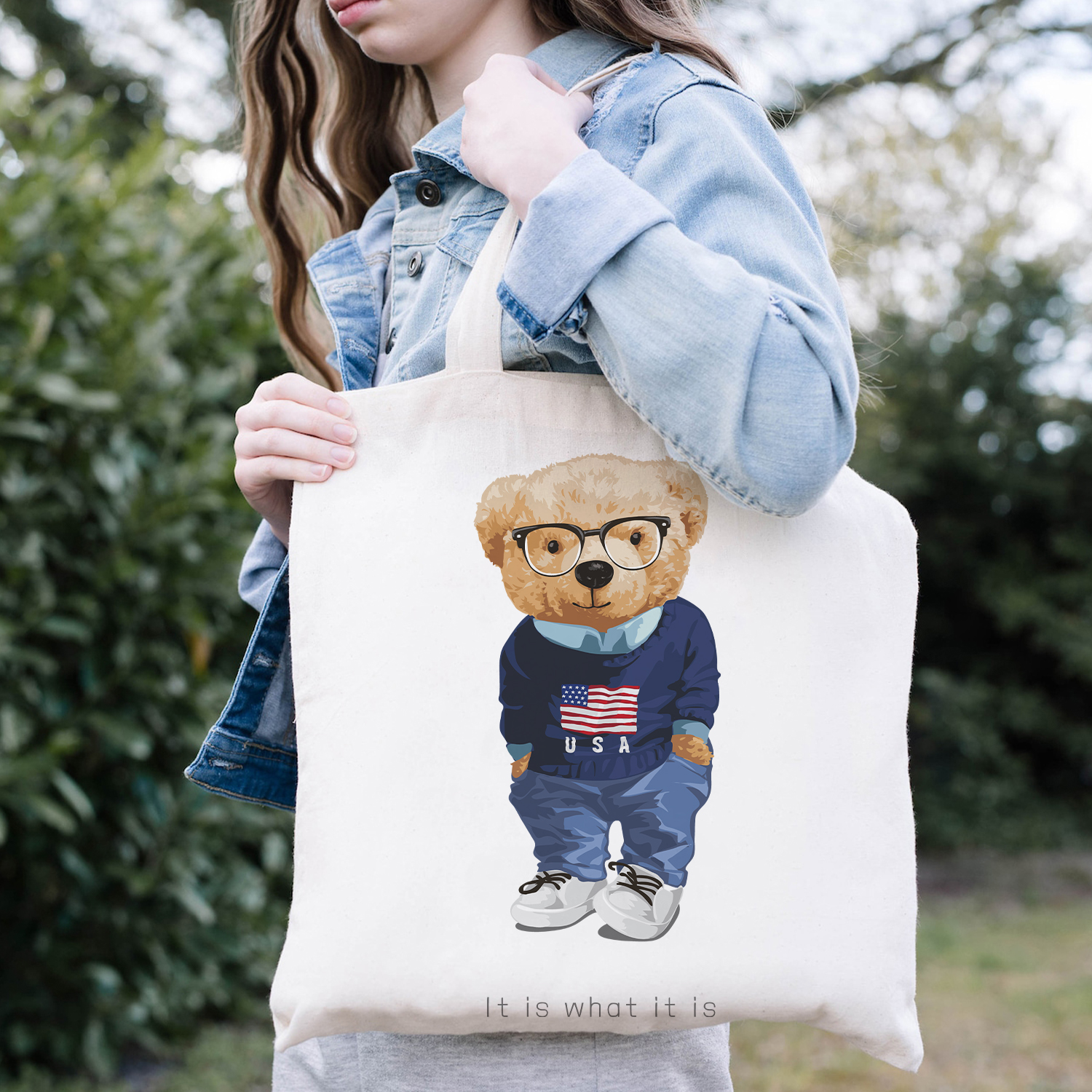 Polo Ralph Lauren tote bag in navy with bear logo
