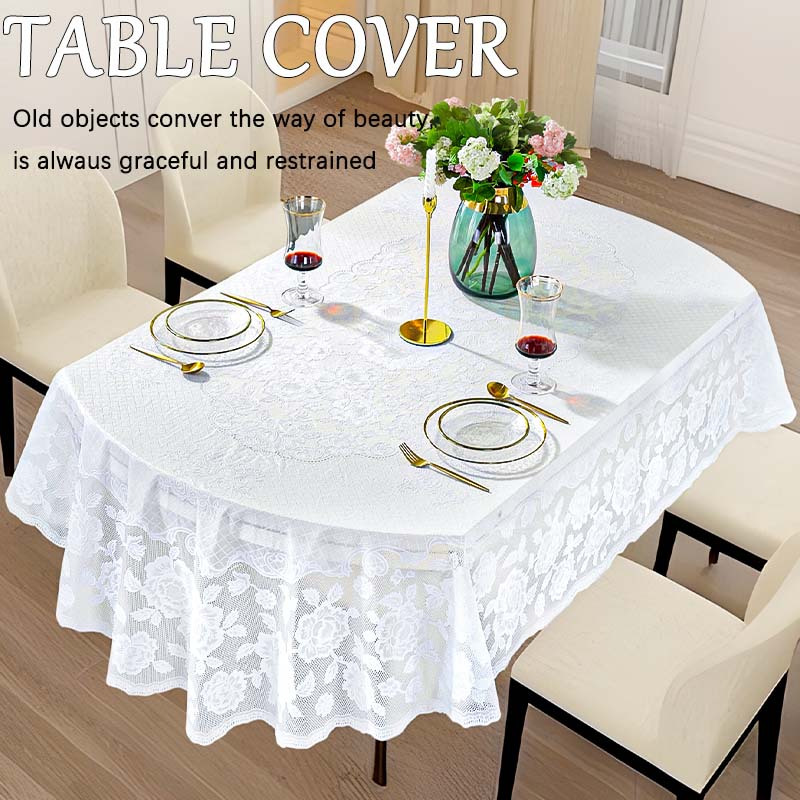 Nappe Ovale Imperméable Inodore en PVC Transparent, Couverture de Table à  Manger Rectangulaire Personnalisée