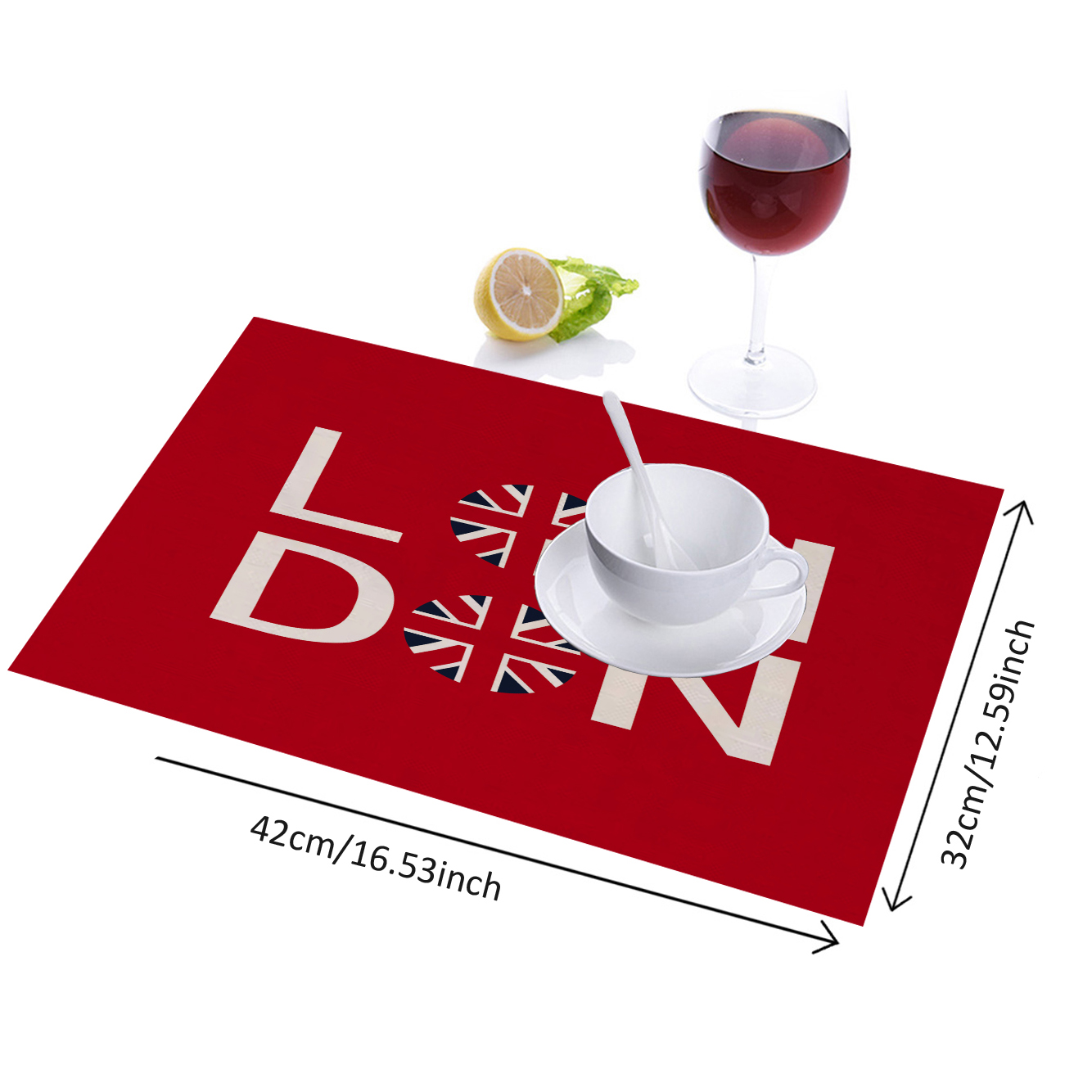  London Pattern Linen Placemat Dining Table Mats