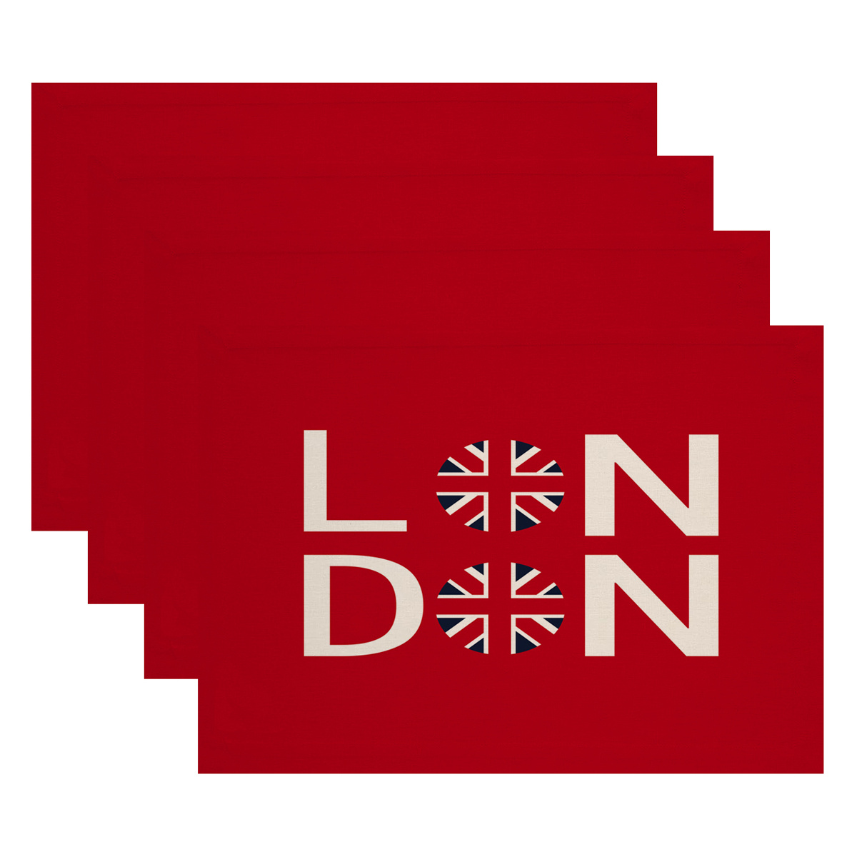  London Pattern Linen Placemat Dining Table Mats