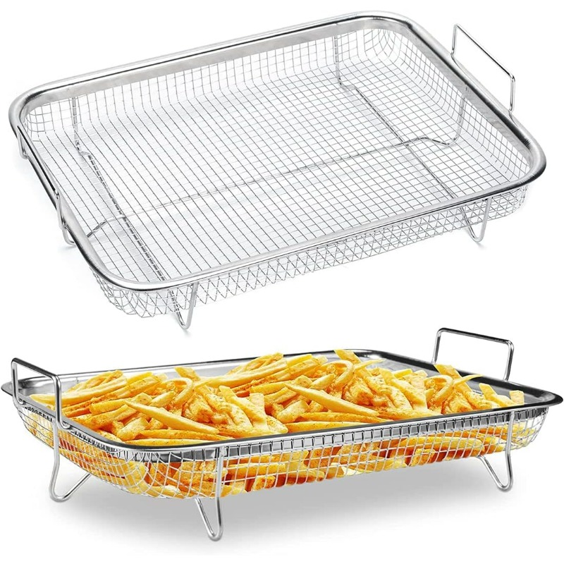 Stainless Steel Air Fryer Basket for Oven, Crisper Tray and Basket