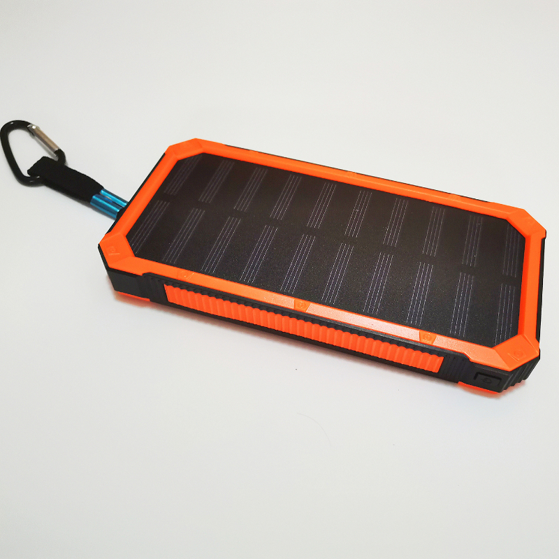 Small Black Solar Charger Power Bank,15000mAh Solar Power Bank with Built  in 4 Cables,USB C Input/Output,Battery Portable Charger Power Bank for
