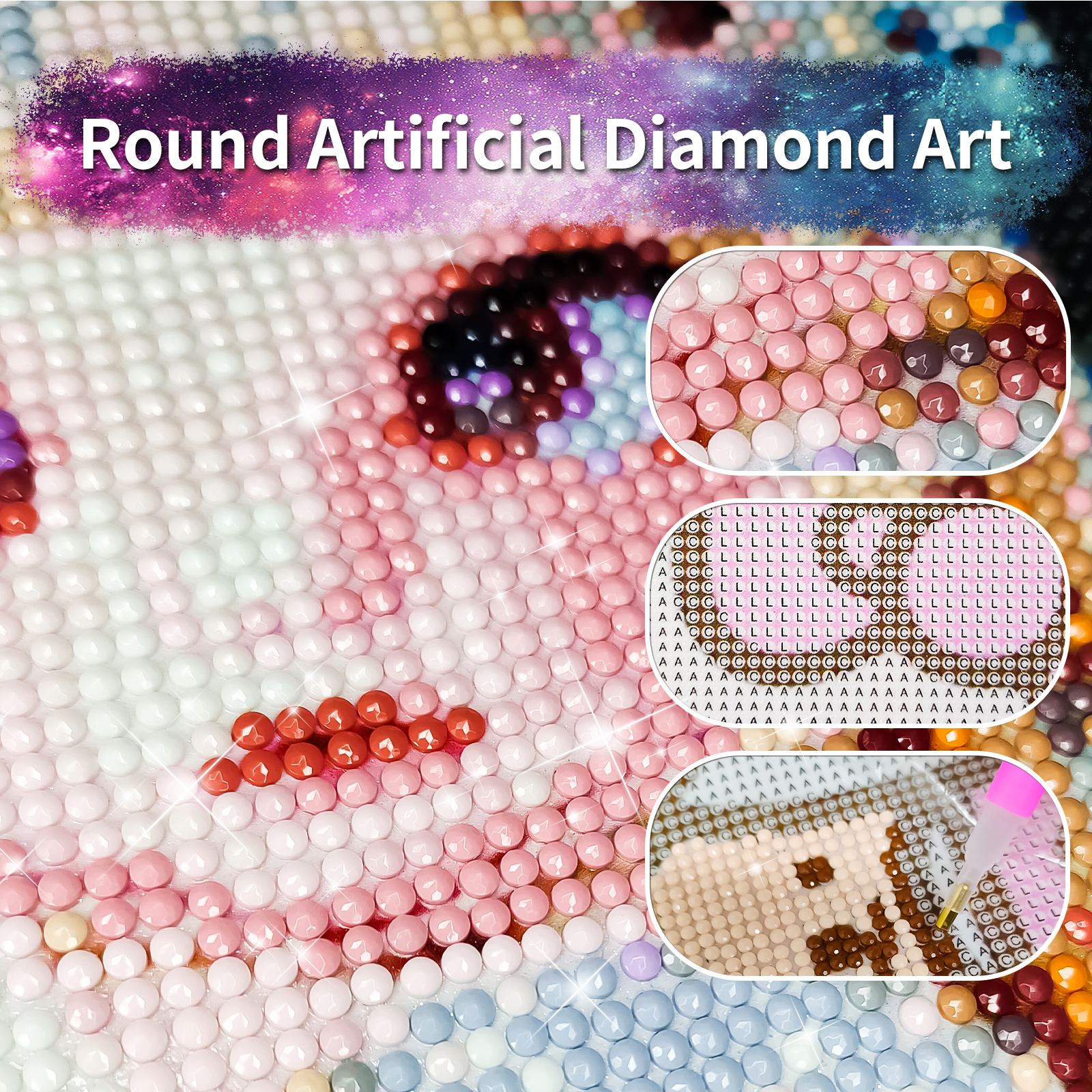 5d Diy Large Diamond Painting Kit, Suitable For Adults, Children, Round Diamond  Art Kit With Flowing Design, Picture & Number Kit, Ideal For Home Wall  Decoration, Gift, Christmas, Halloween
