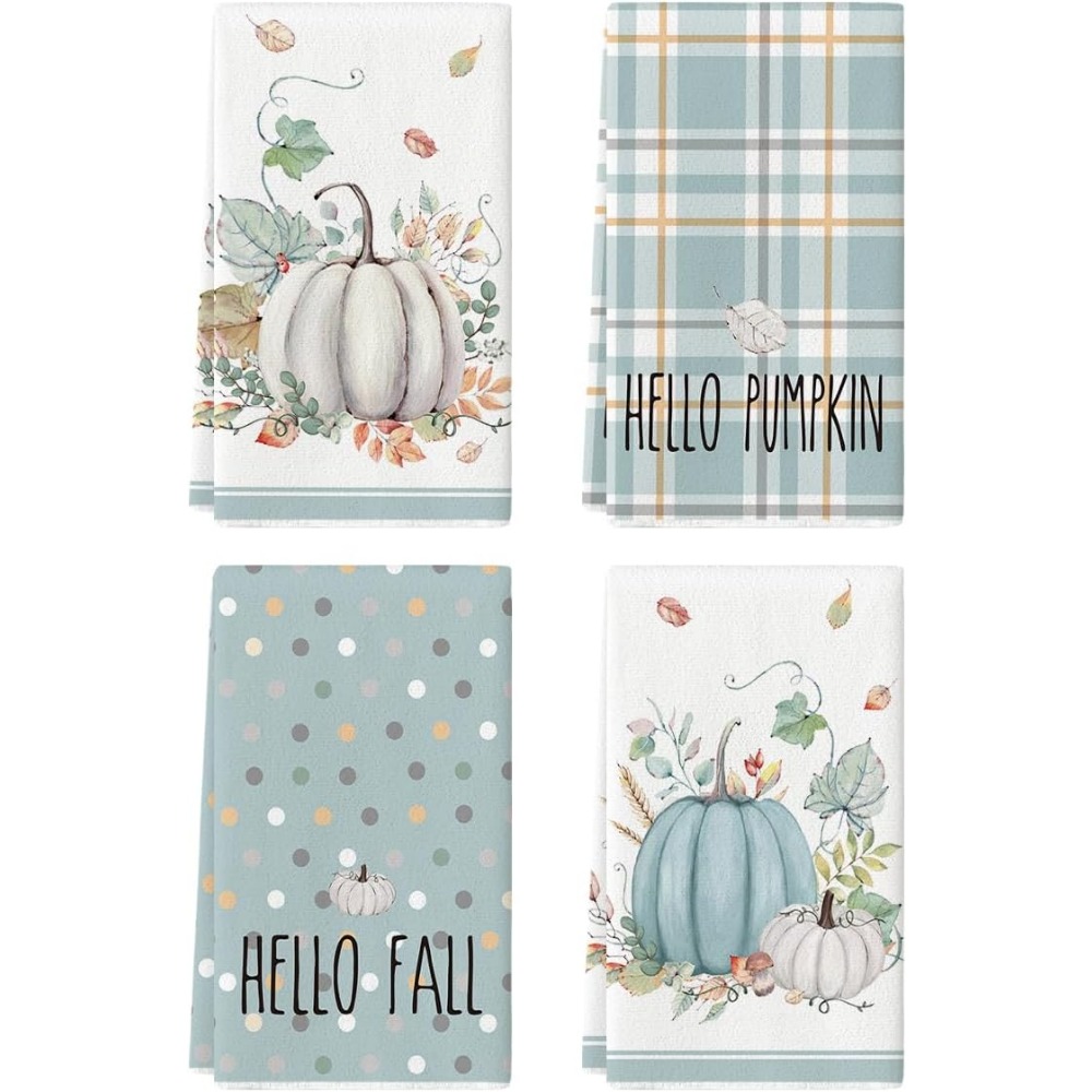 Polyester Dish Cloth Fall Dish Towels Watercolor Pumpkin - Temu