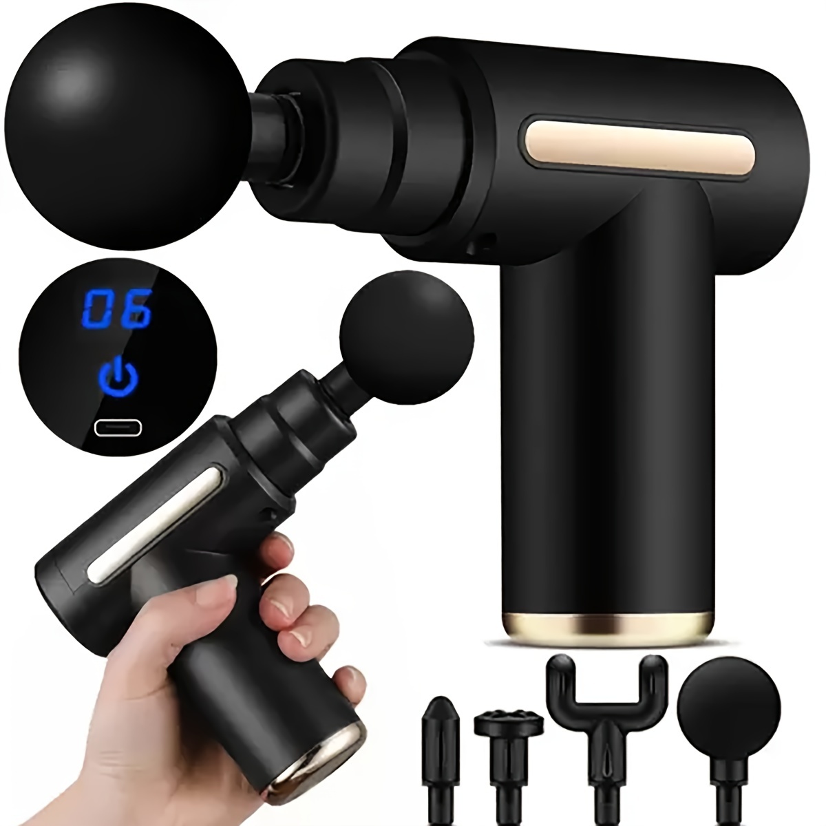 

Massage Gun, Deep Tissue Muscle Handheld Percussion Massager, Suitable For Body, Back And Neck Pain, Ultra-compact And Elegant Design, High Torque Power Supply, Father's Day Gift For Dad