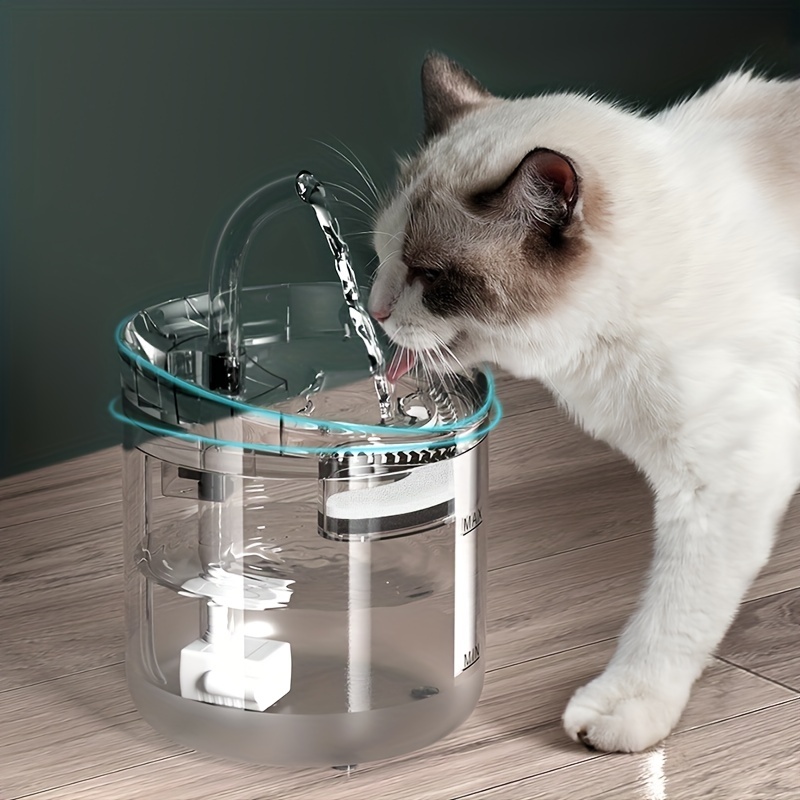 Vayugo Fuente de agua para gatos, fuente de agua para mascotas de 68 oz/2  L, dispensador de agua automático ultra silencioso para perros y gatos en  el