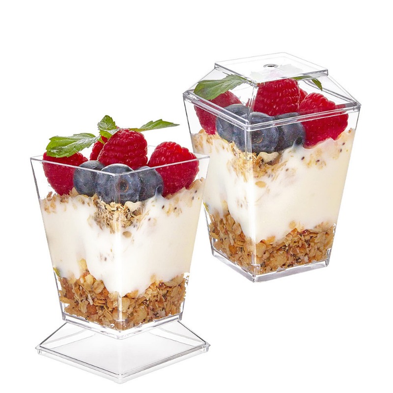 Plastic Dessert Cups With Lid And Spoon Parfait Cups With - Temu