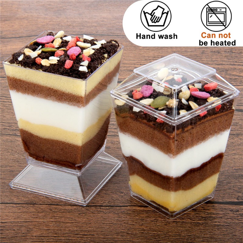 Dessert Cup With Lids Plastic Pudding Cups Ice Cream Cups - Temu