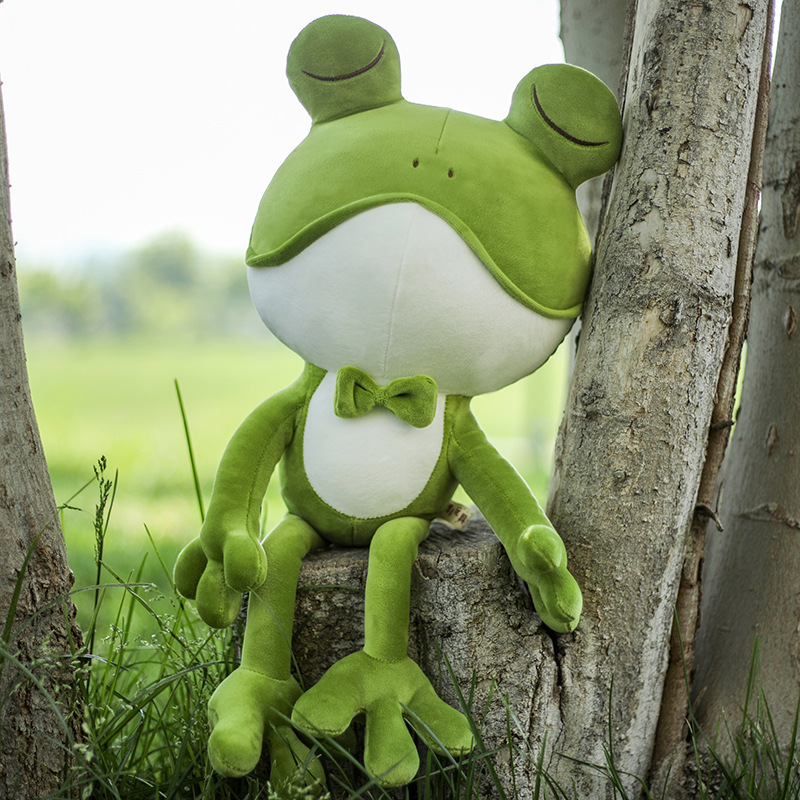 1pc Cute And Funny Novelty Long Legs Green Frog Prince Doll Plush Toy Doll  Doll Birthday Gift For Men And Women Gift
