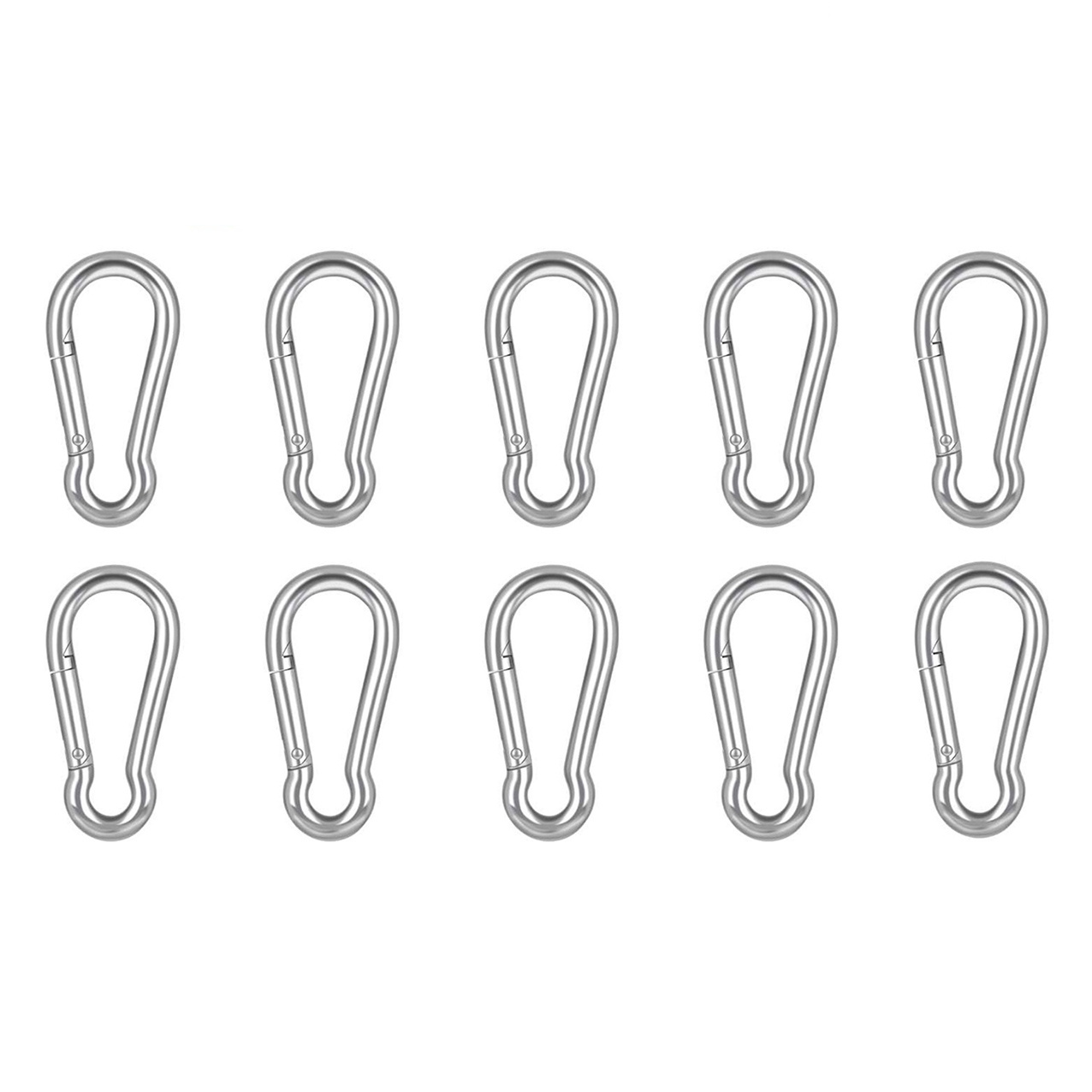 2/10pcs Stainless Steel Carabiner Clip Spring-Snap Hook - Lotsun Heavy Duty  Carabiner Clips For Keys Swing Set Camping Fishing Hiking Traveling