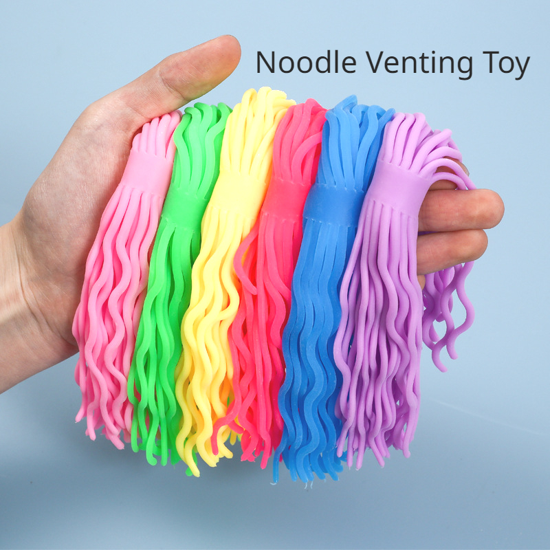 New TPR Soft Glue FIDGET Toys Elastic Noodles Decompression Artifact Vent  Noodles Elastic Rope Noodles
