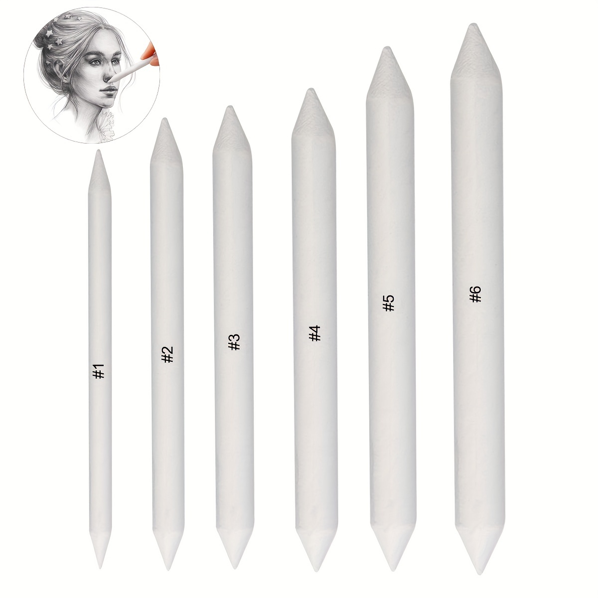 6 PCS Blending Stumps and Tortillions, Sketch Drawing Tools, Paper Art  Blenders for Student Sketch Drawing : Non-Brand 