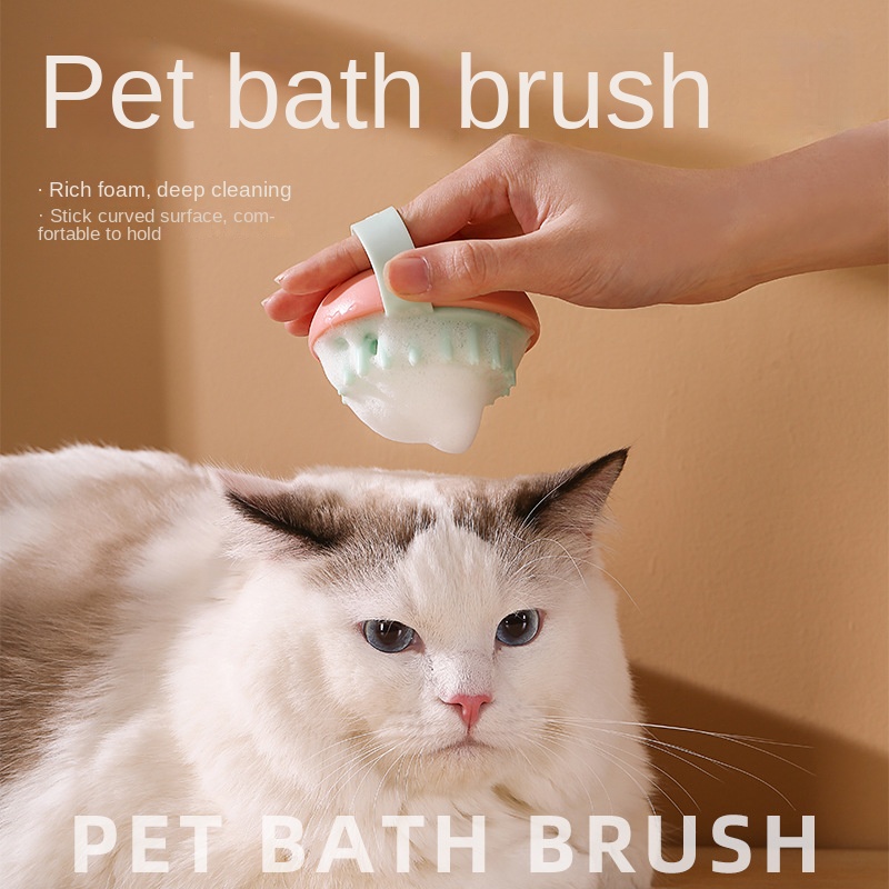 Pet Silicone Bath Brush Massage Scrub Brush For Cat And - Temu