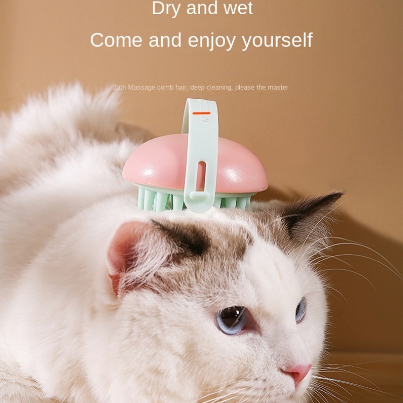 Pet Silicone Bath Brush Massage Scrub Brush For Cat And - Temu