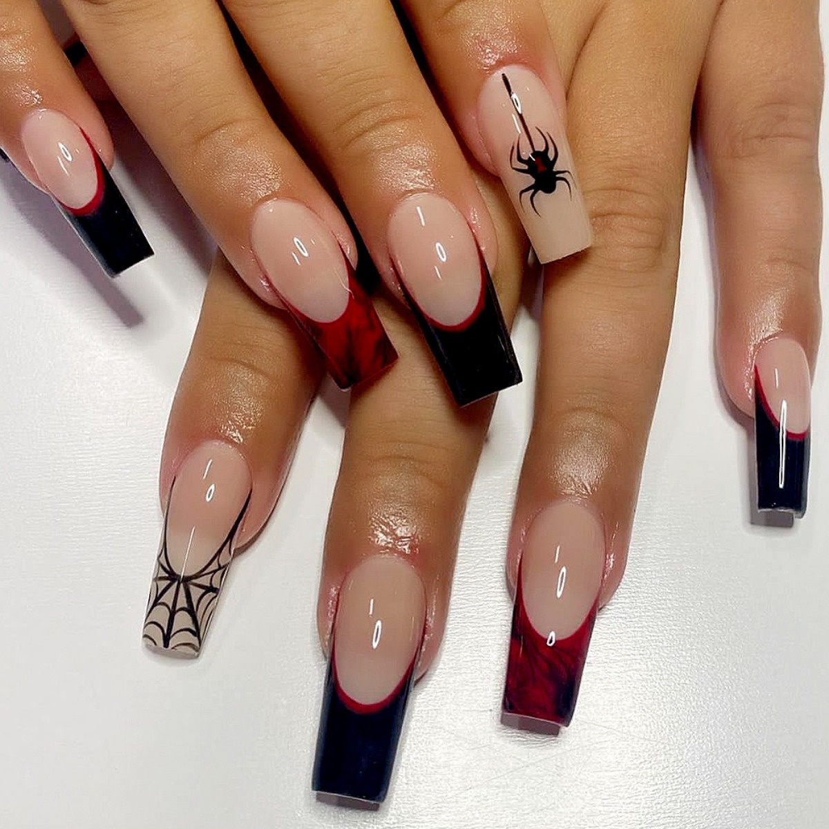 New Deep Red & Black Nails | lifewithlilred