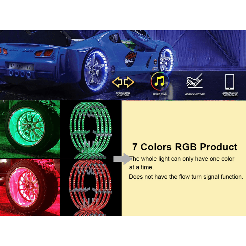 4pcs Für Toyota 4Runner 4WD 1989-2020 Auto LED Hub Radlicht, SUV Styling  Licht, Bunt, Tuning Signal, APP-Steuerung, 12V