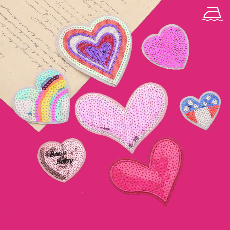 24PCS Red Hearts Patches Embroidered Iron On/Sew on Heart Shape Patches  Heart Patch Cute Heart Shape Iron on/sew on Patches Heart Iron on Patches  for