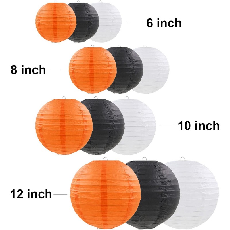 12 Round Paper Lantern Orange 