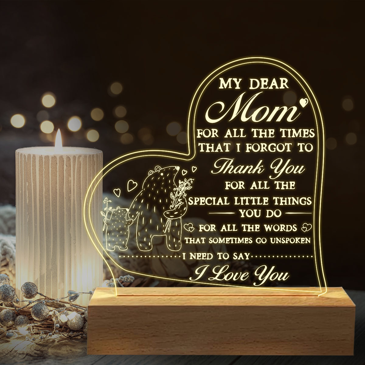 Gifts For Mom Engraved Night Light Mothers Day Gifts From - Temu