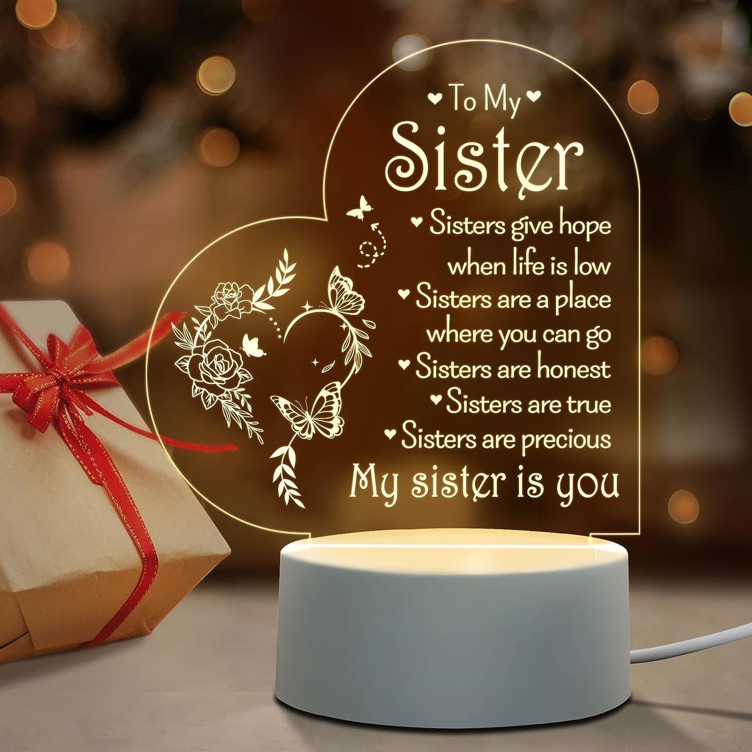 Sisters Gifts from Sister, Brother - Gifts for Sister - Sister Birthday  Gift Ideas, Birthday Gifts for Sister - Sister Christmas Gifts, Christmas