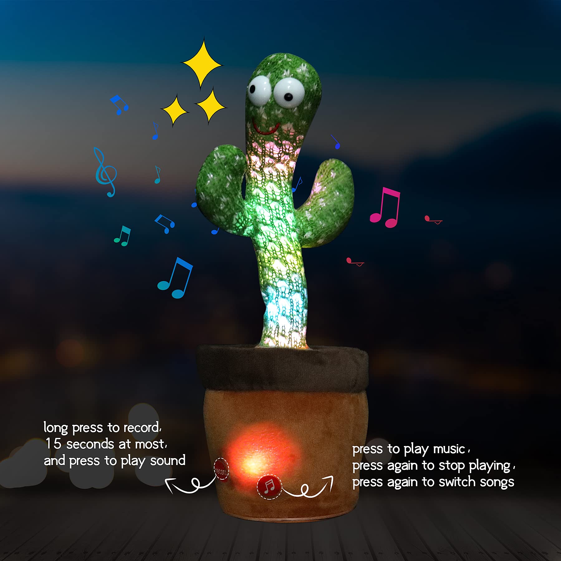 Cactus Dansant Torsadé, Éclairage Chantant, Apprentissage De La Langue,  Jouets En Peluche Enchanteurs, Cadeau De Noël Et D'anniversaire, 1 Pièce -  Temu France