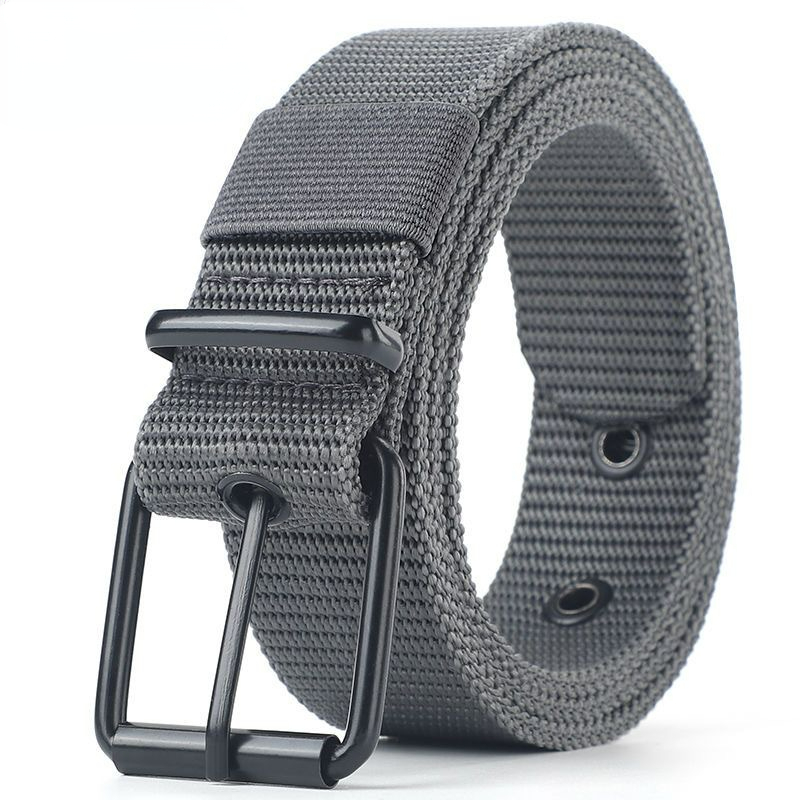 Men's Canvas Belt, Double Pins Buckle Belt Canvas Waistband Outdoor Casual  Jeans Belt - Temu