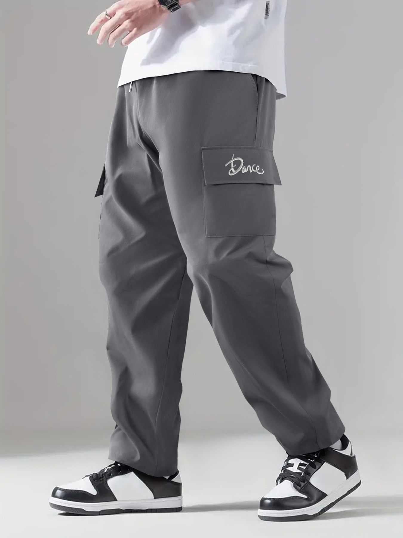 Men Baggy Pants Loose Cargo Trousers Hip Hop Pocket Dance Casual Big Size  Pants