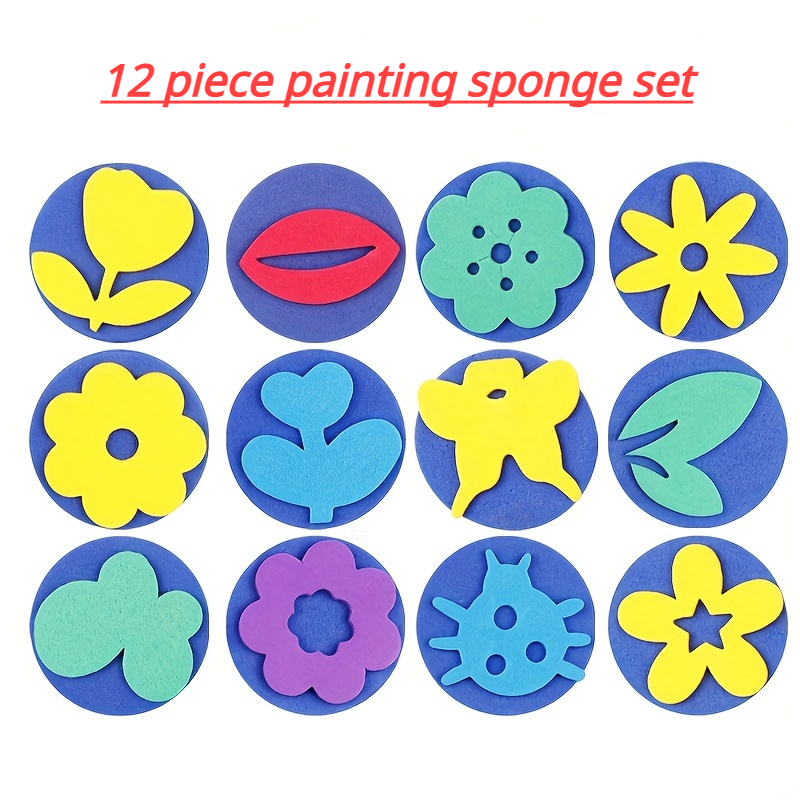 20pcs Round Sponges Brush Set Stencil Sponge Brushes DIY Painting Sponges  Children Drawing Craft Brushes with