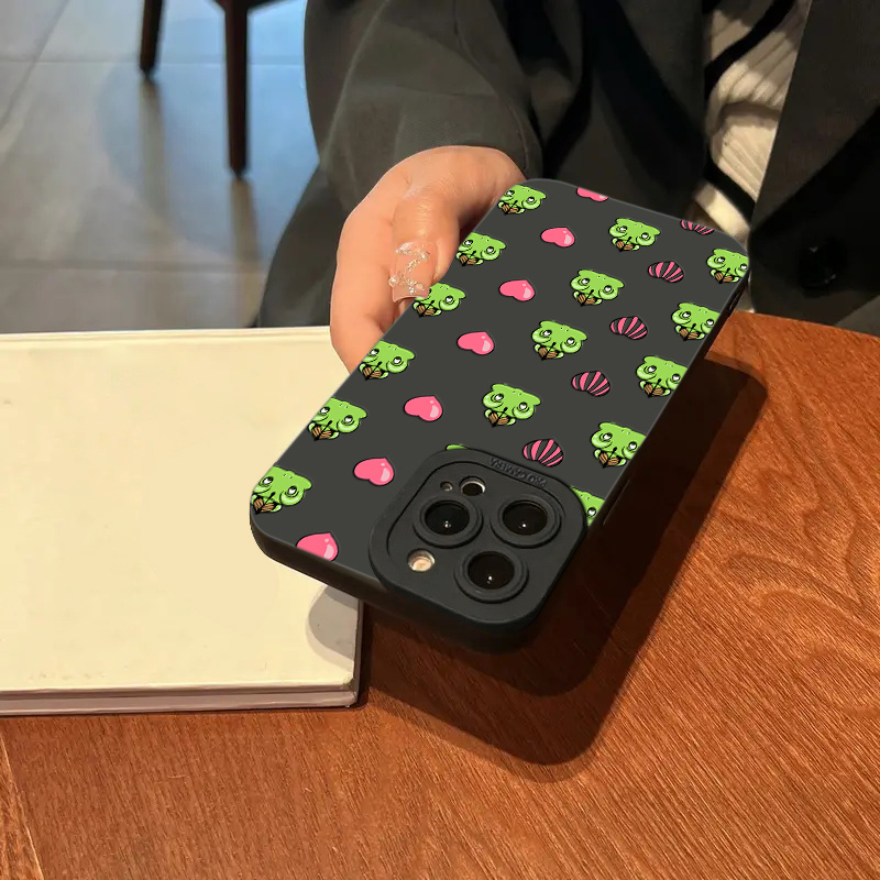 frog heart graphic pattern silicon phone case 14 13 Temu Mauritius - Main Image