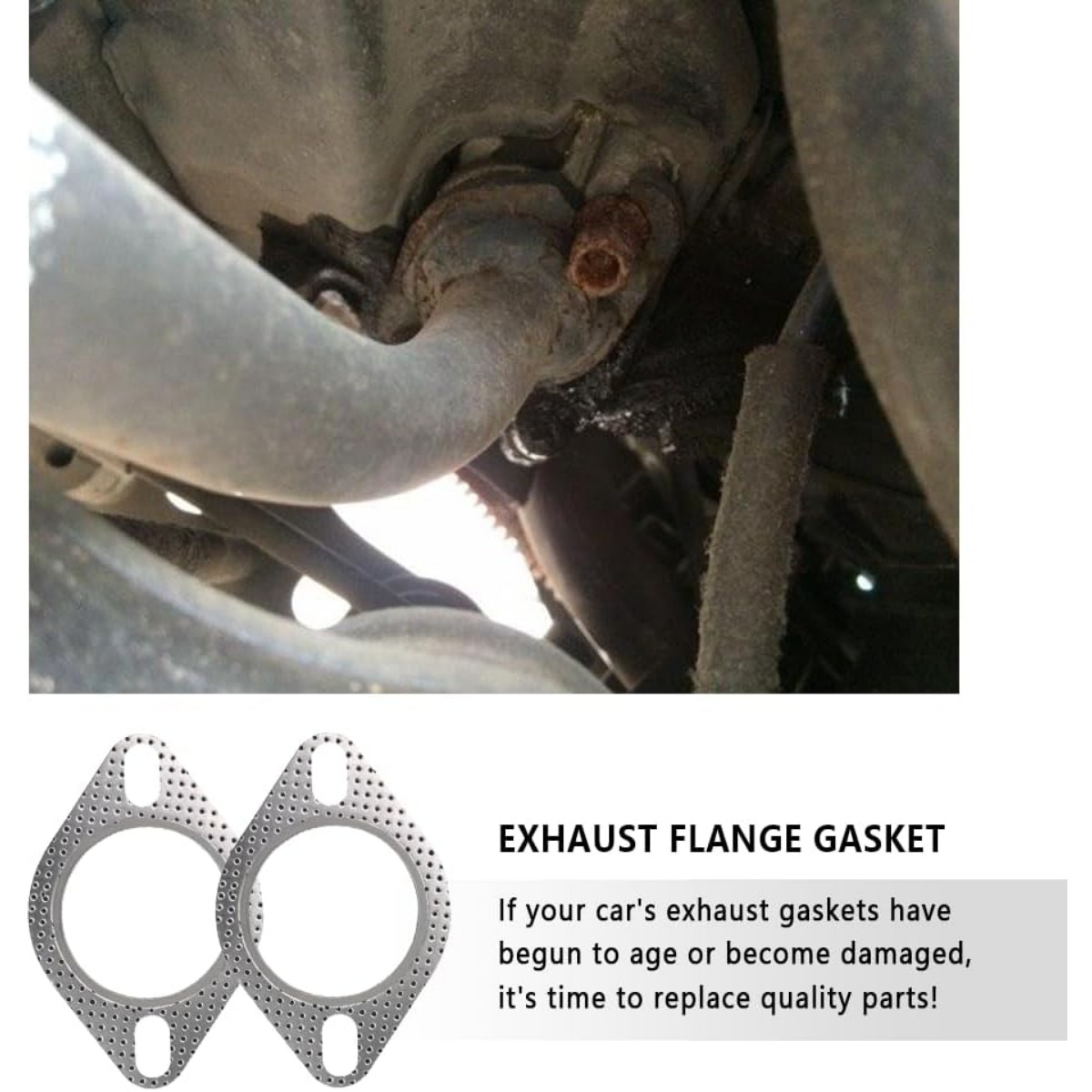 Car Exhaust Pipe High Temp Exhaust Gasket Replacement Sealing Pad 2 Bolt  Flange Gasket Stainless Steel Graphite Interface Gasket - AliExpress